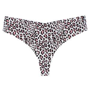 CTM Women's Seamless Leopard Print Thong Underwear